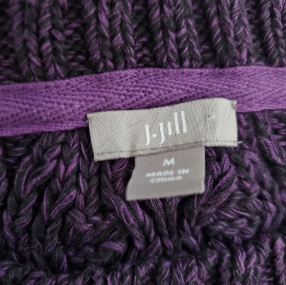 J.Jill Cable Knit Chunky Cotton Sweater Thick Whimsigoth Goth Halloween M Long - Picture 2 of 7